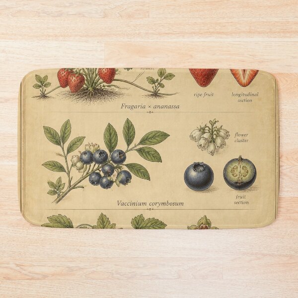 Item preview, Berry Varieties Poster | Botanical Study Strawberries Blueberries Blackcurrants designed and sold by FestivityFinds.