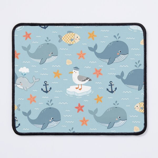 Item preview, Cute Whale Ocean Friends Seamless Pattern designed and sold by Shivi-designs.
