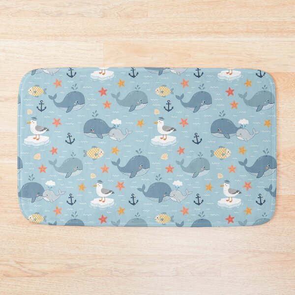 Item preview, Cute Whale Ocean Friends Seamless Pattern designed and sold by Shivi-designs.