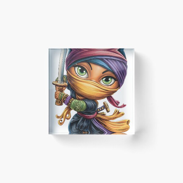 Item preview, Colorful Ninja Character with Sword and Headscarf designed and sold by Artessie.