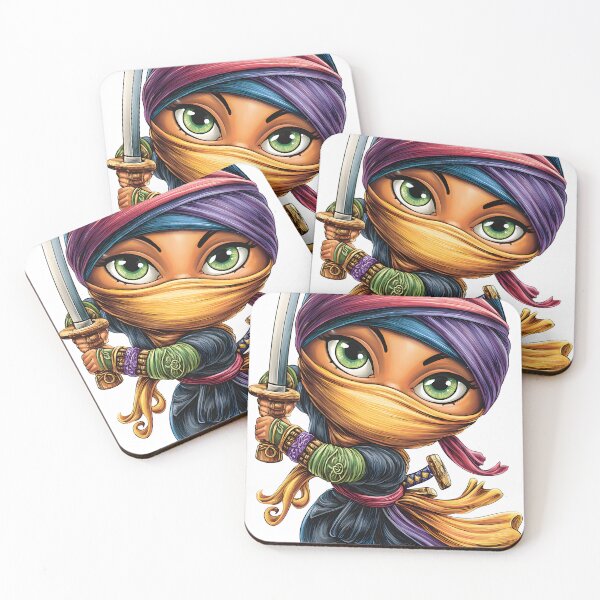 Item preview, Colorful Ninja Character with Sword and Headscarf designed and sold by Artessie.