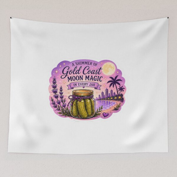 Item preview, Gold Coast Moon Magic Pickle Sticker designed and sold by Imagine Ink Design Studio.