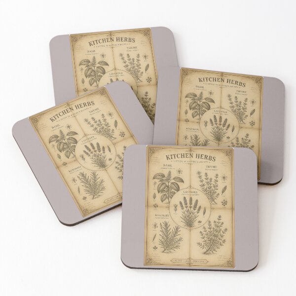 Item preview, Kitchen Herbs Poster | Basil Thyme Lavender Rosemary Botanical Study designed and sold by FestivityFinds.