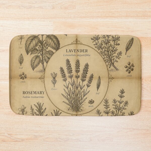 Item preview, Kitchen Herbs Poster | Basil Thyme Lavender Rosemary Botanical Study designed and sold by FestivityFinds.