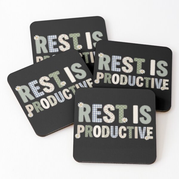 Item preview, Rest Is Productive Floral Patchwork Quote T-Shirt | Cozy Self Care Retro Design designed and sold by StickerNestYou.