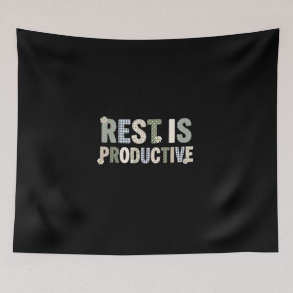 Item preview, Rest Is Productive Floral Patchwork Quote T-Shirt | Cozy Self Care Retro Design designed and sold by StickerNestYou.