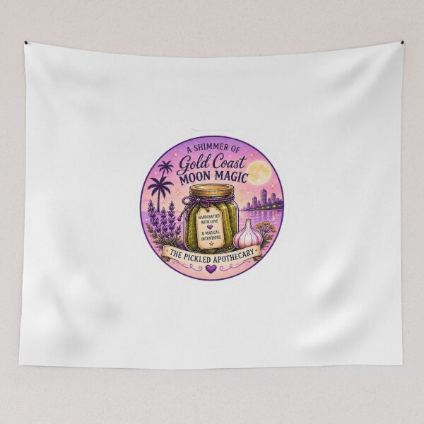 Item preview, Gold Coast Moon Magic Pickle Sticker designed and sold by Imagine Ink Design Studio.