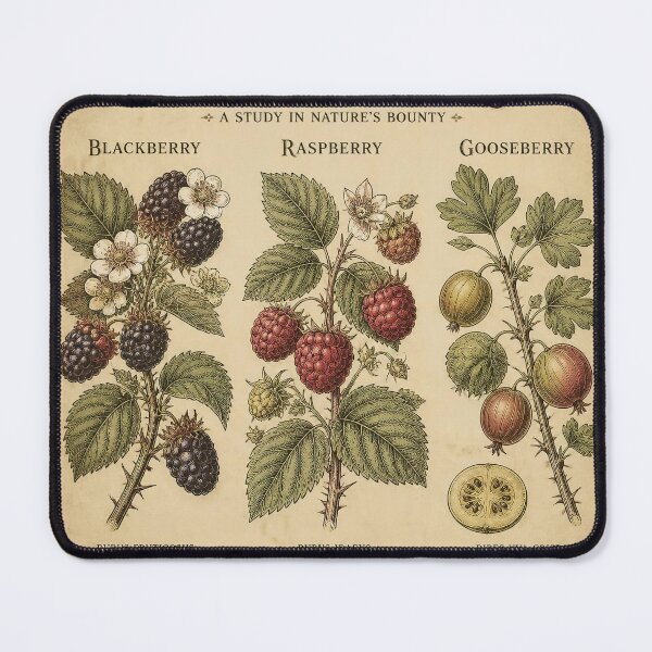 Item preview, Wild Berries Study in Nature’s Bounty Poster | Blackberry Raspberry Gooseberry Vintage Botanical designed and sold by FestivityFinds.