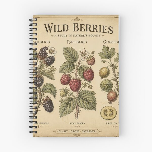 Item preview, Wild Berries Study in Nature’s Bounty Poster | Blackberry Raspberry Gooseberry Vintage Botanical designed and sold by FestivityFinds.