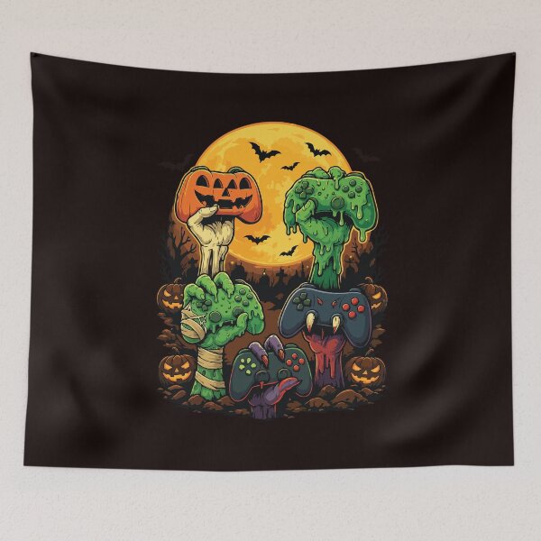 Item preview, Halloween Gaming Controller Zombie Skeleton Pumpkin Retro Gamer Design designed and sold by mari-kayden.