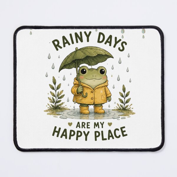 Item preview, Rainy Days Are My Happy Place – Cute Frog in Raincoat | Cozy Kawaii Frog Cottagecore Nature Design designed and sold by 1234saad.