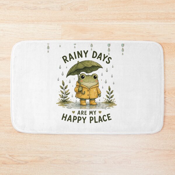 Item preview, Rainy Days Are My Happy Place – Cute Frog in Raincoat | Cozy Kawaii Frog Cottagecore Nature Design designed and sold by 1234saad.