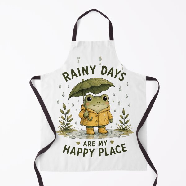 Item preview, Rainy Days Are My Happy Place – Cute Frog in Raincoat | Cozy Kawaii Frog Cottagecore Nature Design designed and sold by 1234saad.
