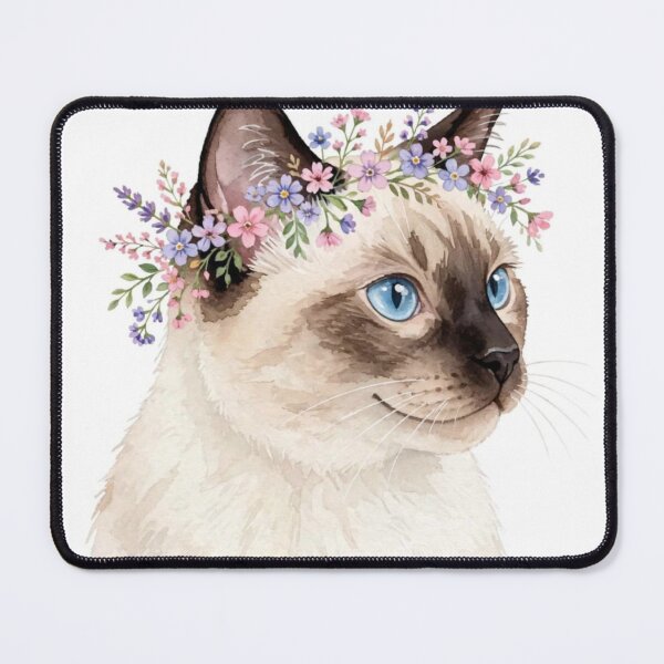 Item preview, Just a Girl Who Loves Cats - Siamese Cat Floral Wreath Watercolor designed and sold by SDKENERGY.