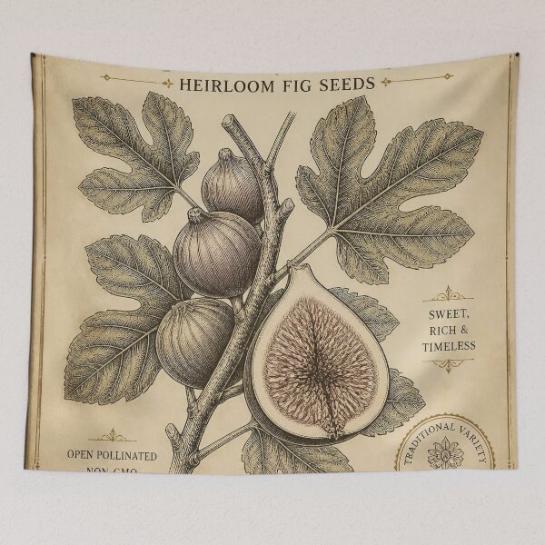 Item preview, Ficus Carica Heirloom Fig Seeds Poster | Sweet Rich Timeless Retro Botanical designed and sold by FestivityFinds.