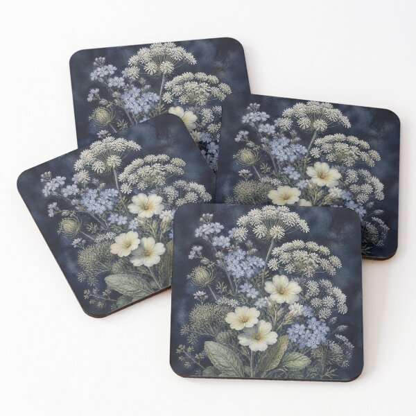 Item preview, Midnight Blue Wildflower Botanical – Forget Me Not and Queen Anne’s Lace Watercolor Art designed and sold by FestivityFinds.