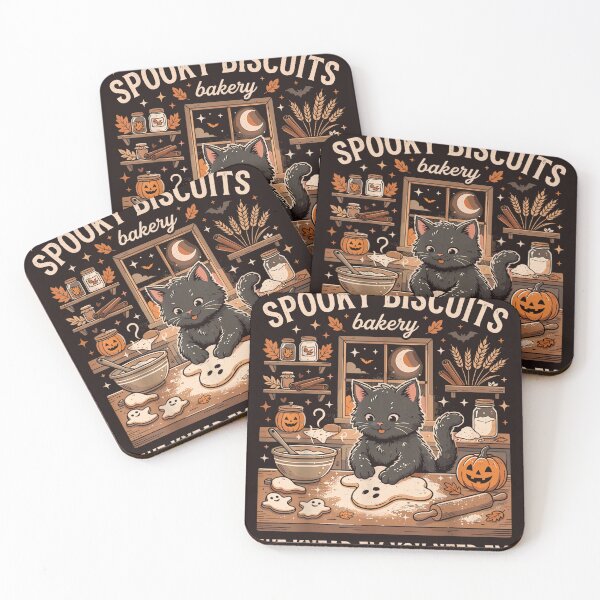 Item preview, Spooky Biscuits Bakery Black Cat Halloween Baking Vintage Design designed and sold by mari-kayden.