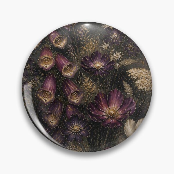 Item preview, Gothic Gold and Plum Wildflower Bouquet – Dark Academia Foxglove Cosmos Watercolor Botanical designed and sold by FestivityFinds.