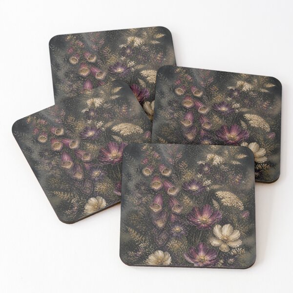 Item preview, Gothic Gold and Plum Wildflower Bouquet – Dark Academia Foxglove Cosmos Watercolor Botanical designed and sold by FestivityFinds.