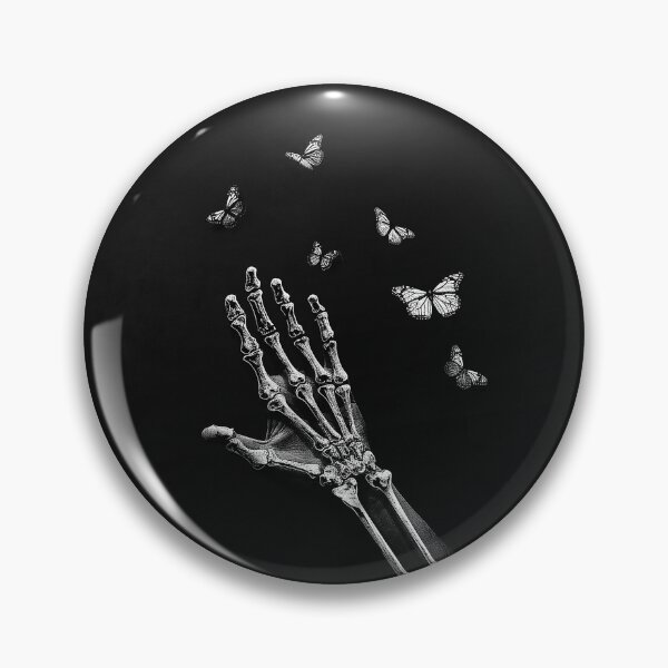 Item preview, Skeletal Hand and Butterflies Gothic Transformation Illustration designed and sold by inkoutninja.