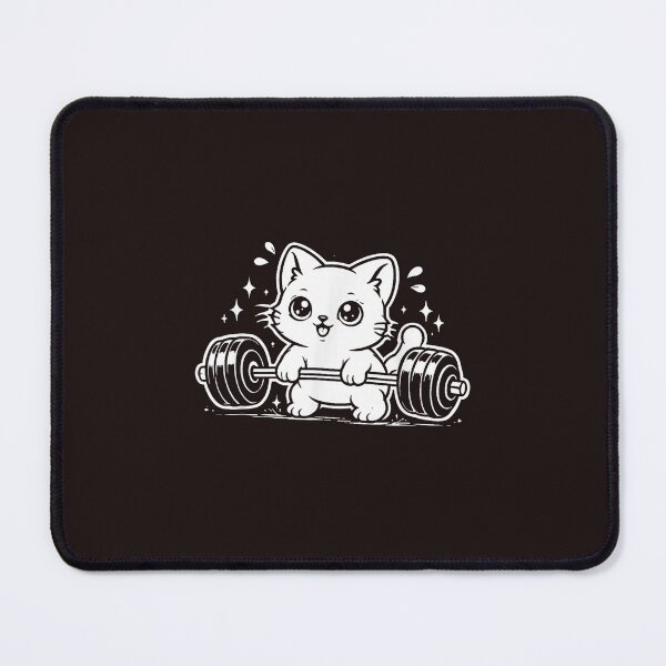 Item preview, Cute Kawaii Cat Deadlifting Funny Gym Workout Fitness Design designed and sold by mari-kayden.