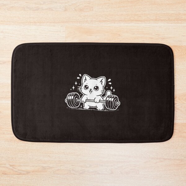 Item preview, Cute Kawaii Cat Deadlifting Funny Gym Workout Fitness Design designed and sold by mari-kayden.