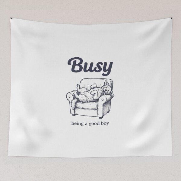 Item preview, Busy Being a Good Boy Funny Sleeping Dog Vintage Pet Lover T-Shirt designed and sold by StickerNestYou.
