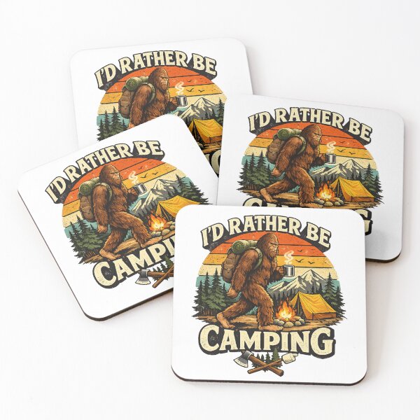 Item preview, I'd Rather Be Camping Bigfoot Vintage designed and sold by Geek4Art.