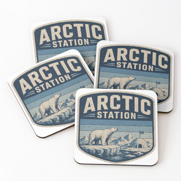 Item preview, Arctic Station Retro Badge designed and sold by Vexorask.
