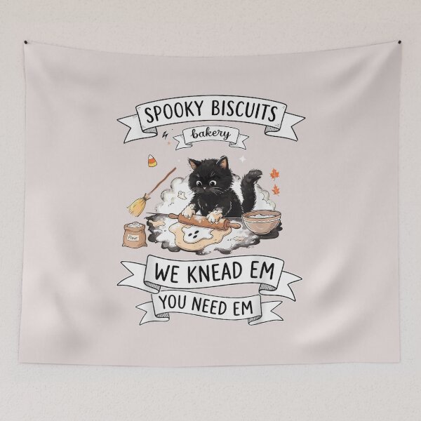 Item preview, Spooky Biscuits Bakery Black Cat Halloween Baking Funny Design designed and sold by mari-kayden.