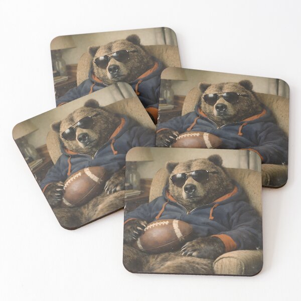 Item preview, Cool Bear Relaxing on a Sofa Wall Art | Stylish Bear Wearing Sunglasses | Retro Photography Aesthetic Vintage Portrait Print designed and sold by PaintedPixels01.