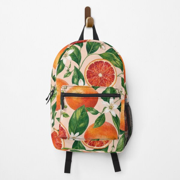 Item preview, Blood Orange Blossom Seamless Pattern designed and sold by Thanat Pattern Studio.