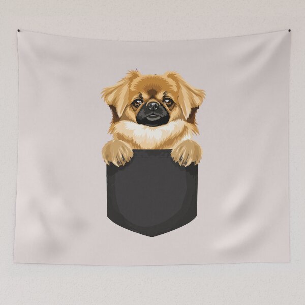 Item preview, Cute Tibetan Spaniel Pocket Dog Funny Dog Lover Peeking Puppy Design designed and sold by mari-kayden.