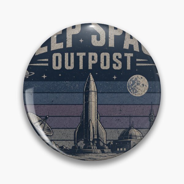 Item preview, Deep Space Outpost Retro Sci-Fi Tee designed and sold by Vexorask.