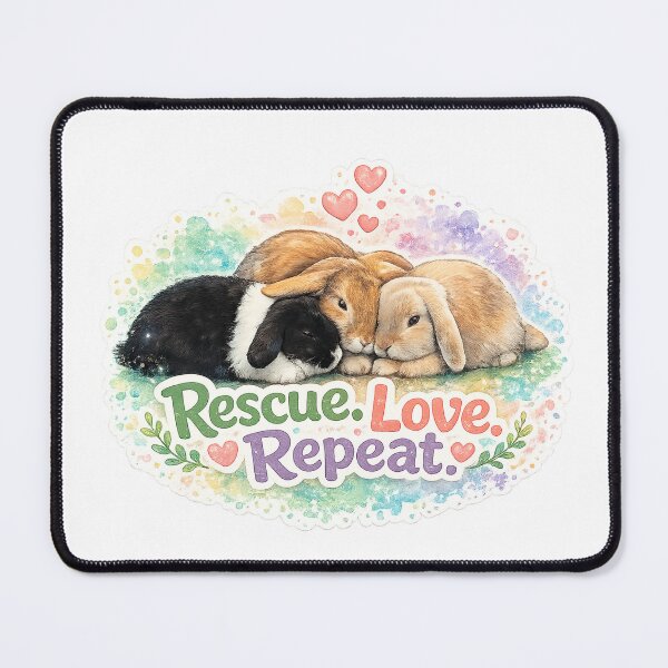 Item preview, Rescue, love, repeat!  designed and sold by RabbitRescue.
