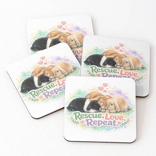 Item preview, Rescue, love, repeat!  designed and sold by RabbitRescue.