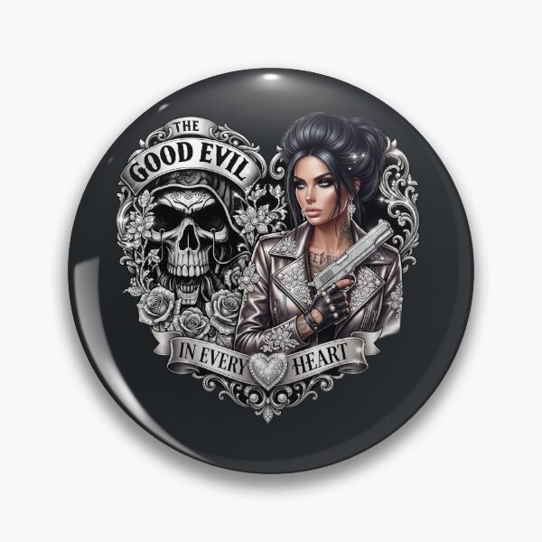 Item preview, Silver Pistol Tattooed Gothic Woman designed and sold by Voodoo Store Paranormal Collections.