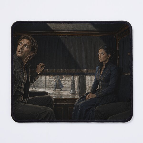 Item preview, Mysterious Carriage Interior | Cinematic Dark Fantasy Wall Art designed and sold by Element Horizon Studio.