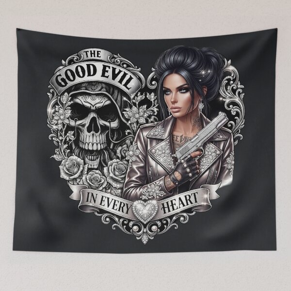 Item preview, Silver Pistol Tattooed Gothic Woman designed and sold by Voodoo Store Paranormal Collections.