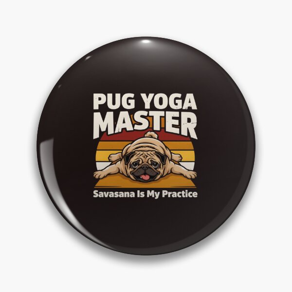 Item preview, Funny Pug Yoga Master Savasana Pose Retro Dog Lover Design designed and sold by mari-kayden.
