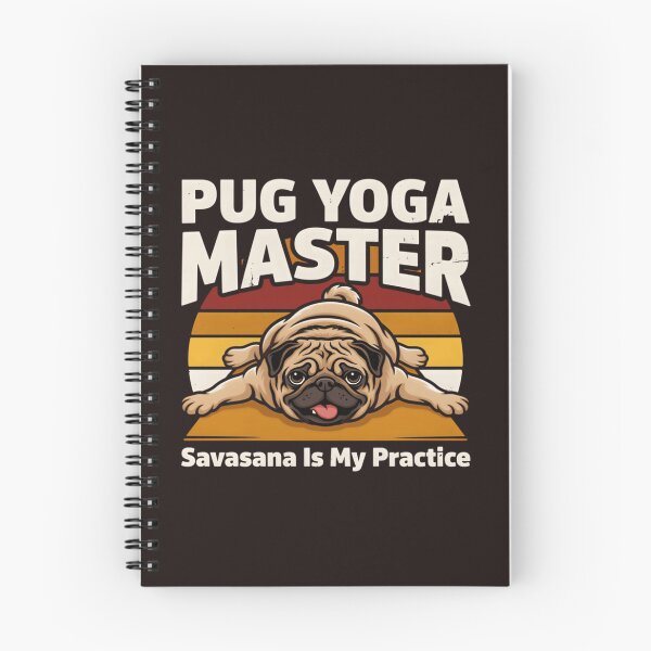 Item preview, Divertido diseño retro de un maestro de yoga pug en postura Savasana para amantes de los perros. designed and sold by mari-kayden.