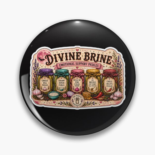 Item preview, Divine Brine Emotional Support Pickles Sticker designed and sold by Imagine Ink Design Studio.