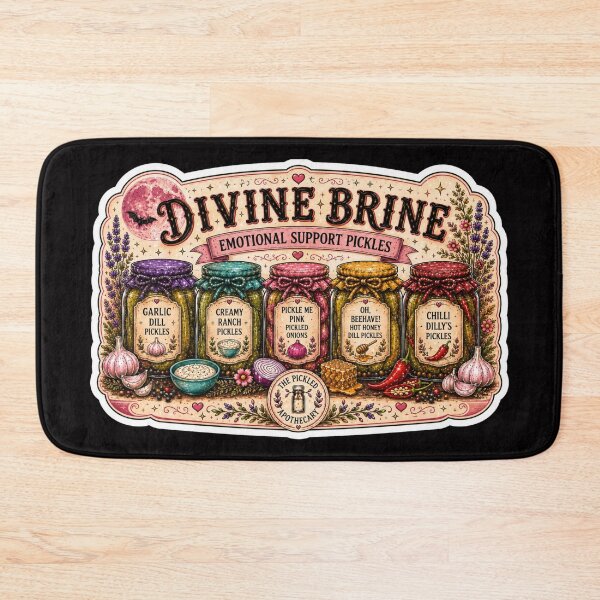 Item preview, Divine Brine Emotional Support Pickles Sticker designed and sold by Imagine Ink Design Studio.