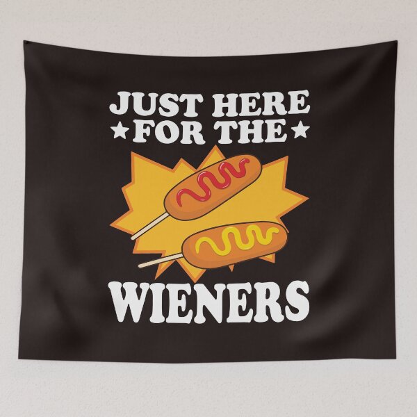 Item preview, Just Here for the Wieners Funny Corn Dog Fair Food Retro Design   designed and sold by mari-kayden.