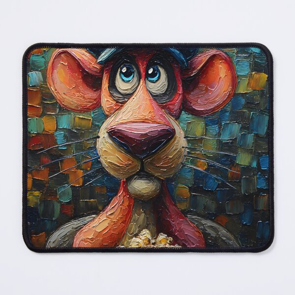 Item preview, Cartoon Panther with Popcorn Surrounded by Color designed and sold by Artessie.
