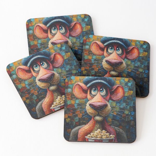 Item preview, Cartoon Panther with Popcorn Surrounded by Color designed and sold by Artessie.