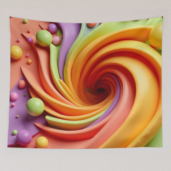 Item preview, Colorful Spiral Swirl with Spheres designed and sold by Vicky Brago-Mitchell®.