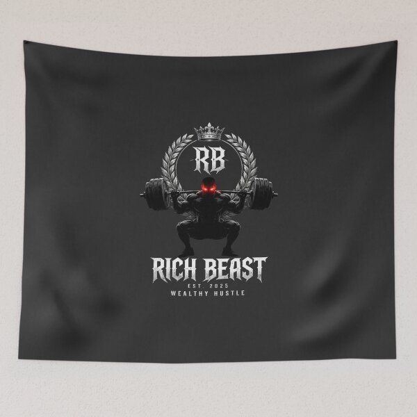Item preview, Rich Beast Wealthy Hustle Gym Workout Bodybuilder Graphic Sticker designed and sold by zenithdecalco.