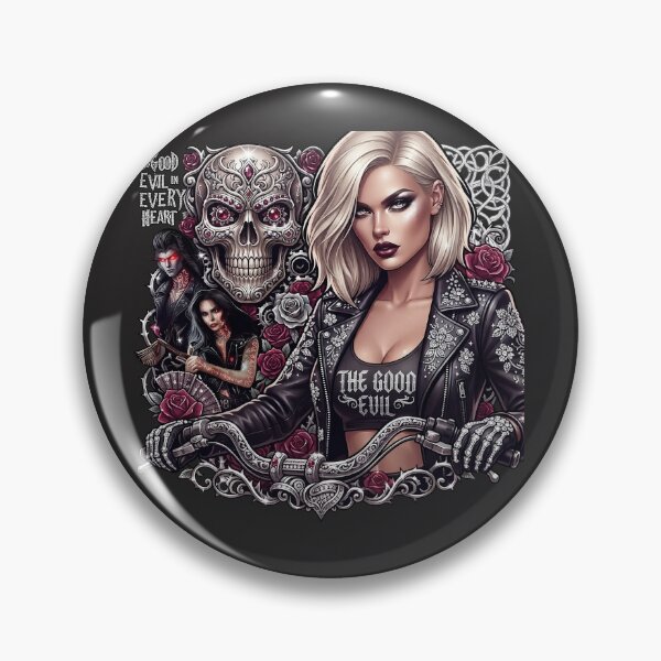 Item preview, Blonde Tattooed Biker Gothic Woman designed and sold by Voodoo Store Paranormal Collections.