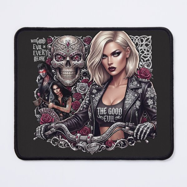 Item preview, Blonde Tattooed Biker Gothic Woman designed and sold by Voodoo Store Paranormal Collections.
